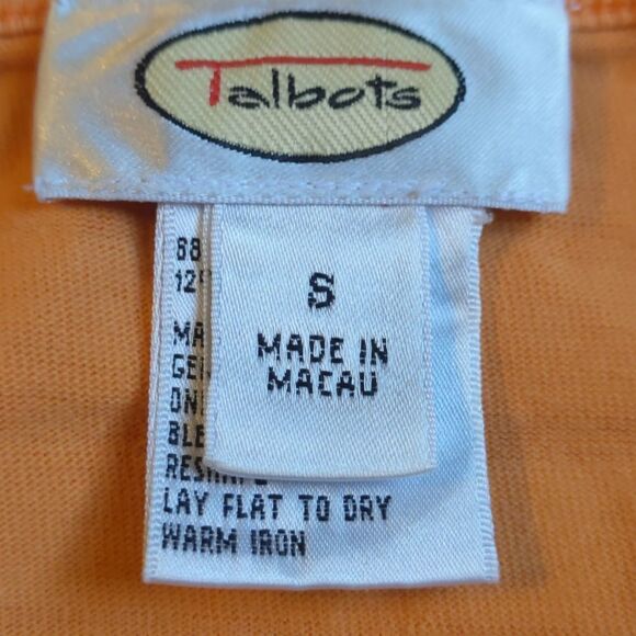 TALBOTS women top size small orange color - Picture 7 of 8